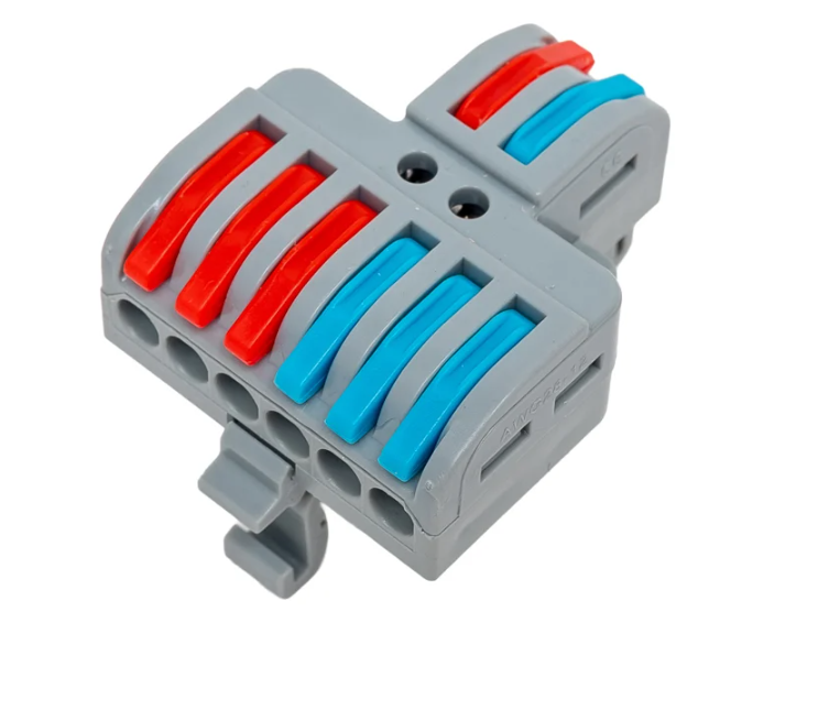 Клемма Cabeus MX-623D соединительная универсальная проходная 2-6 полюса с рычагом на DIN-рейку 0,08-2,5/4,0 купить с доставкой по РФ