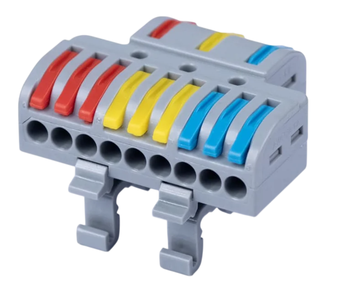 Клемма Cabeus MX-933D соединительная универсальная проходная 3-9 полюса с рычагом на DIN-рейку 0,08-2,5/4,0 купить с доставкой по РФ