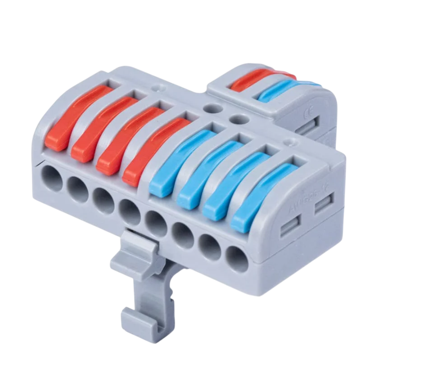 Клемма Cabeus MX2-8Dсоединительная универсальная проходная 2-8 полюса с рычагом на DIN-рейку 0,08-2,5/4,0 купить с доставкой по РФ