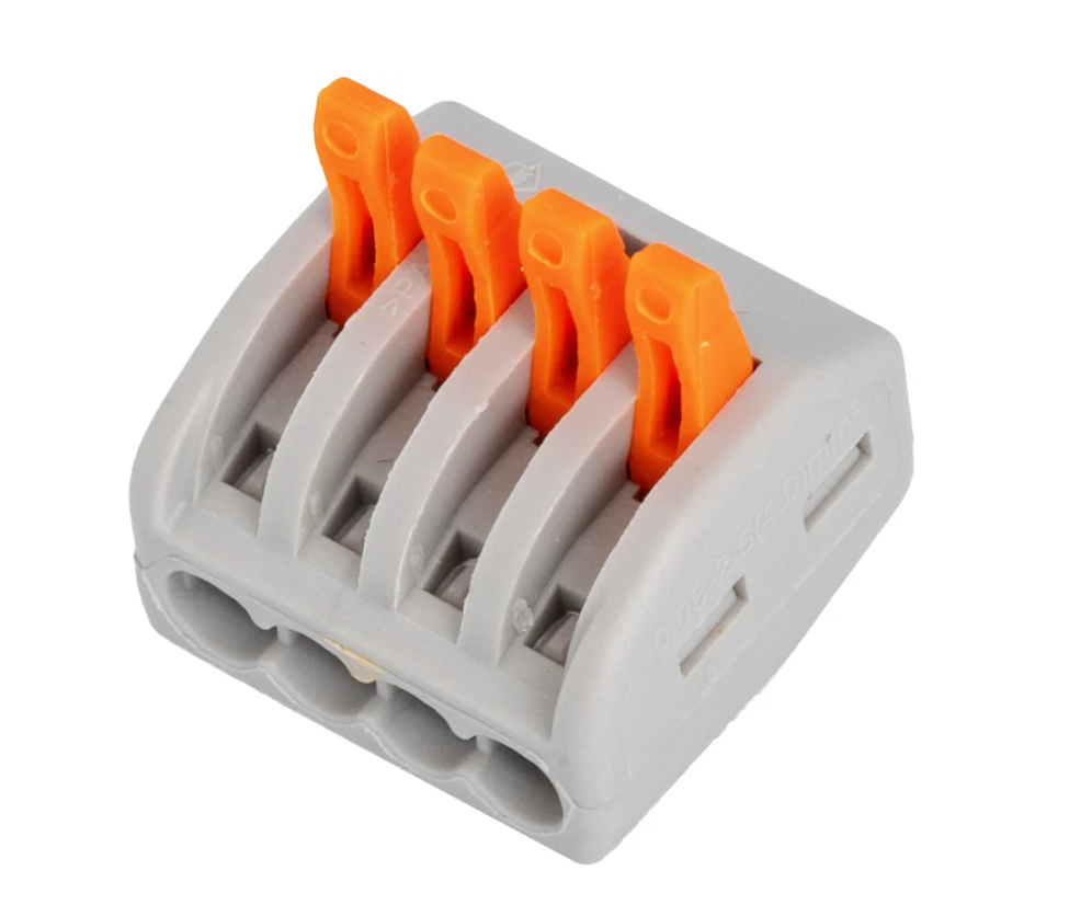 Клемма Cabeus PCT-214 соединительная универсальная 4-х проводная с рычагом 0,08-2,5/4,0 купить с доставкой по РФ