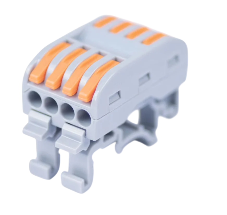 Клемма Cabeus PCT-224D соединительная универсальная проходная 4 полюса с рычагом на DIN-рейку 0,08-2,5/4,0 купить с доставкой по РФ