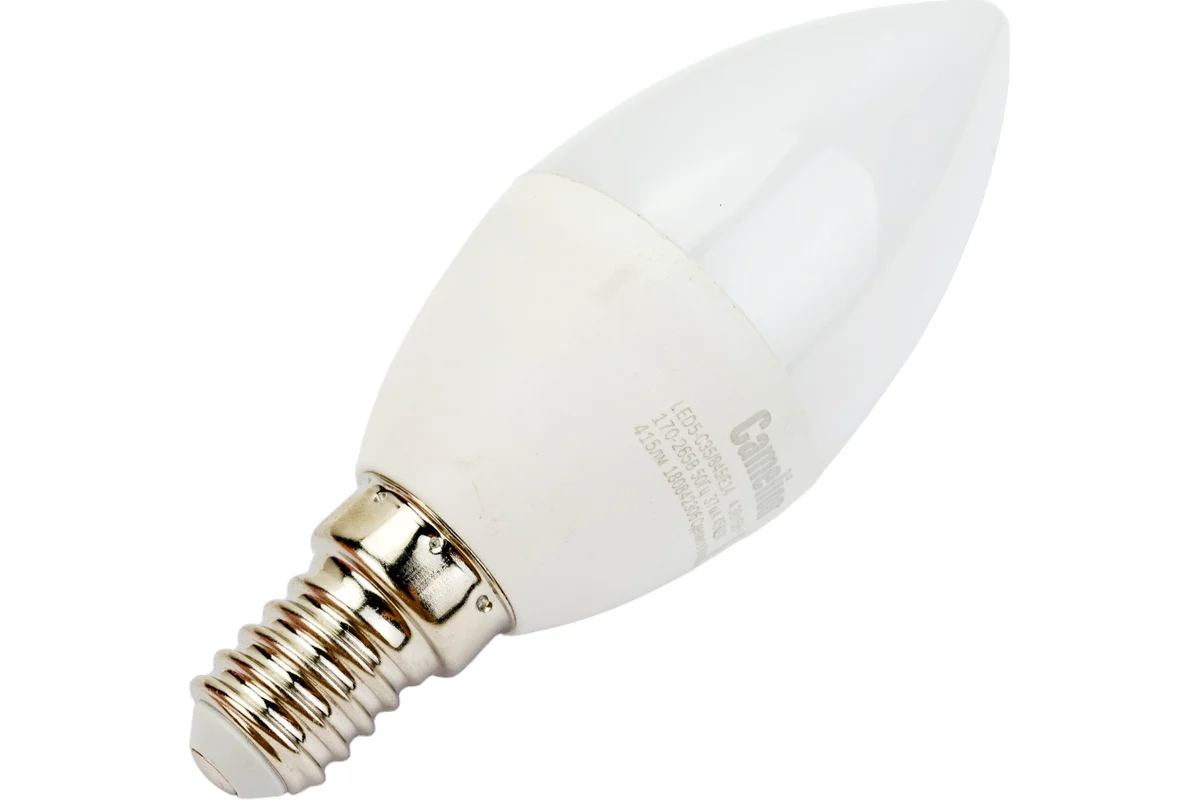 Лампа светодиодная Camelion E14 5W 4500K LED5-C35/845/E14 12032