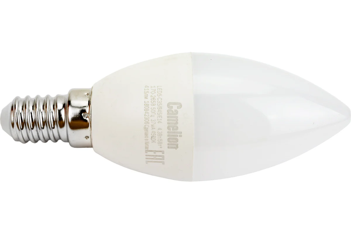 Лампа светодиодная Camelion E14 5W 4500K LED5-C35/845/E14 12032 заказать со складов по всей России