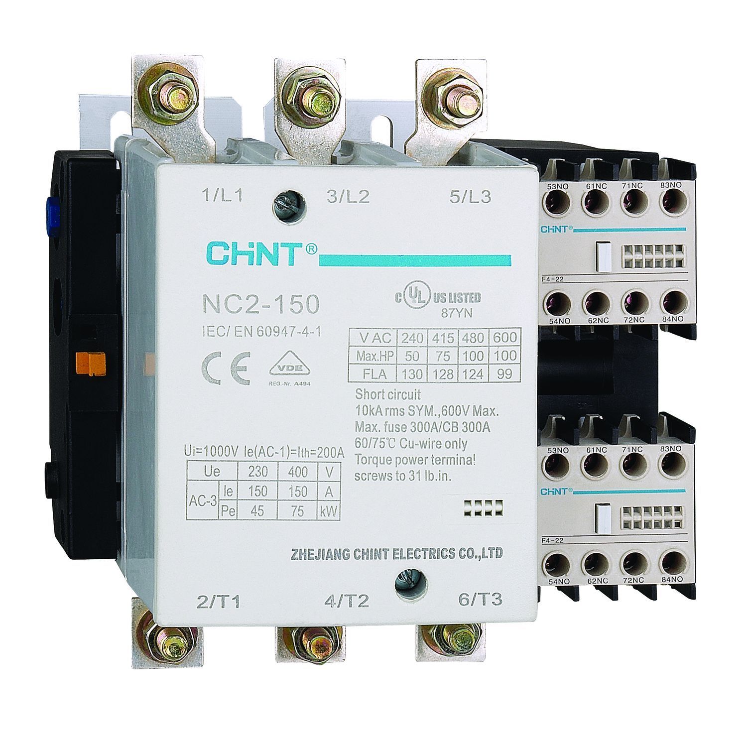 Контактор CHINT NC2-150 150А 380-415В/АС3 50Гц (R)