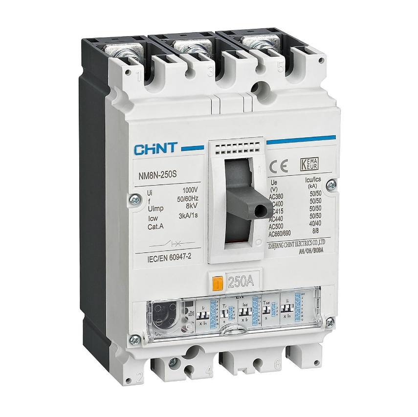 Автоматический выключатель защиты двигателя CHINT NM8N-250S ENM 160А 50кА 3P