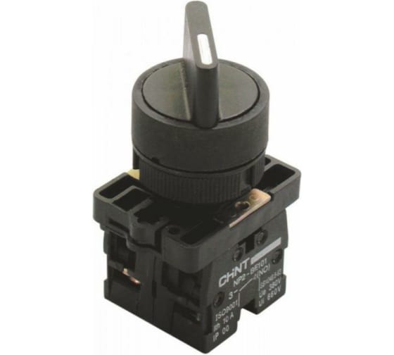 Переключатель NP2-ED25 2 полож. с фиксацией 1НЗ +1НО IP40 CHINT 573781 купить с доставкой по РФ