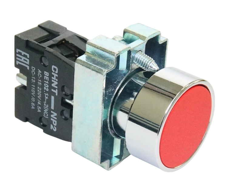 Кнопка управления CHINT NP2-BA42 без подсветки красная 1НЗ IP40 (R) купить с доставкой по РФ