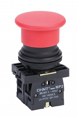 Кнопка управления CHINT NP2-EC42 "Грибок" без подсветки красная купить с доставкой по РФ