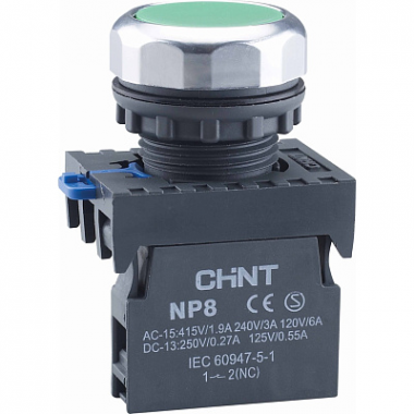 Кнопка управления CHINT NP8-10BND зеленая купить с доставкой по РФ