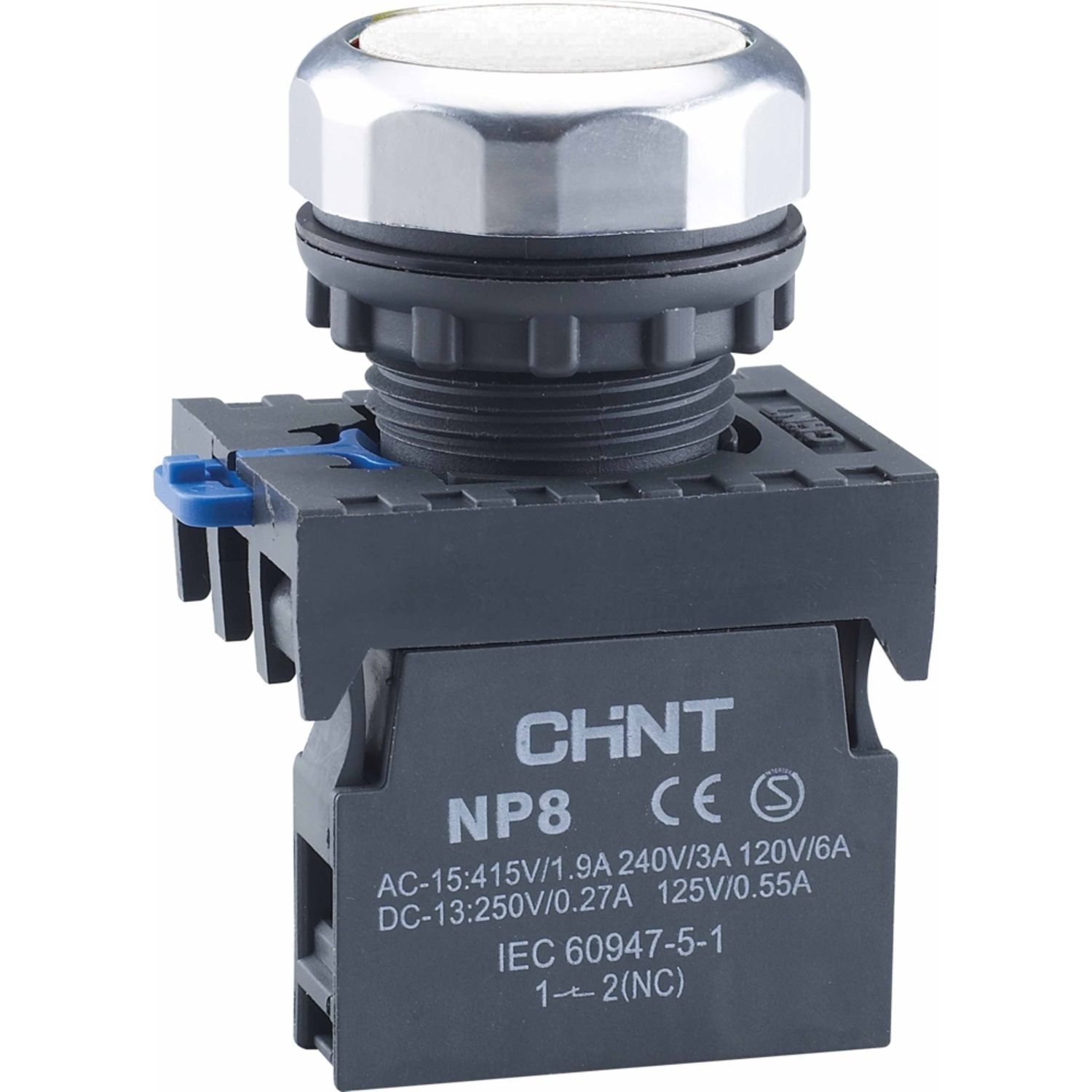 Кнопка управления CHINT NP8-10BN/1 без подсветки белая 1НО ip65 (R) купить с доставкой по РФ