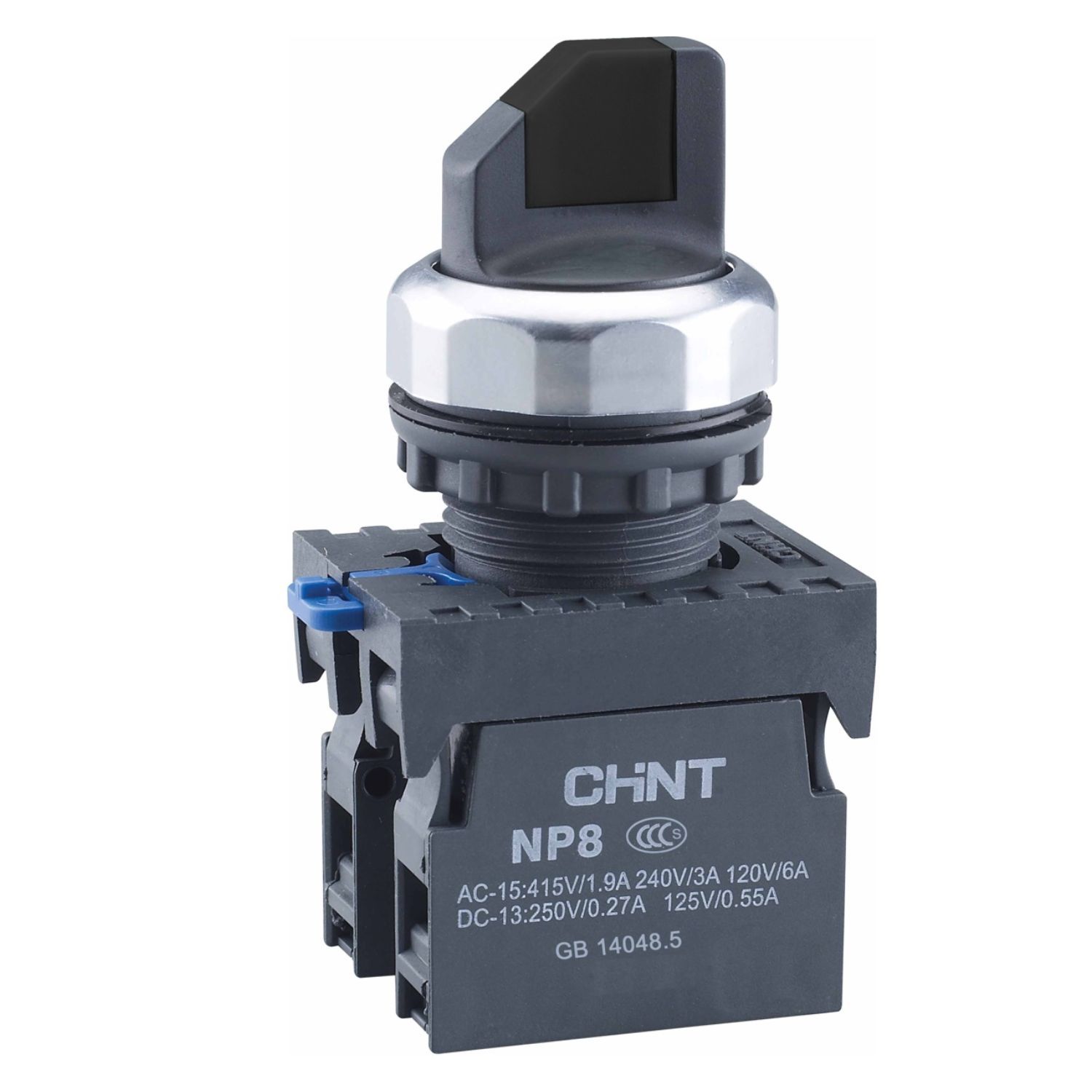 Переключатель без подсветки CHINT NP8-11X/312 3 положения с фиксацией черный 1НО+1НЗ IP65 (R) 667137
