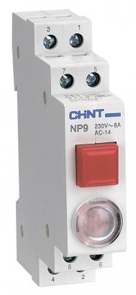 Кнопка управления CHINT NP9-12D3/2 с подсветкой красная