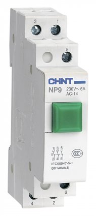 Кнопка управления CHINT NP9-12D3/1 с подсветкой зеленая