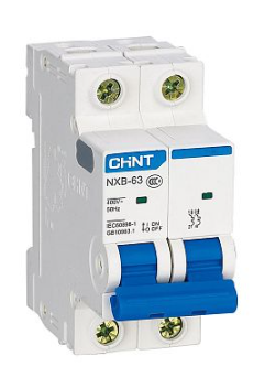 Автоматический выключатель CHINT NXB-63 2P 1A 6кА характеристика C