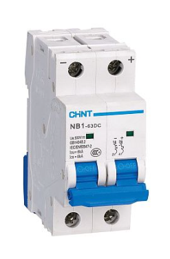 Автоматический выключатель постоянного тока CHINT NB1-63DC 2P C50A DC500В 6kA (R)