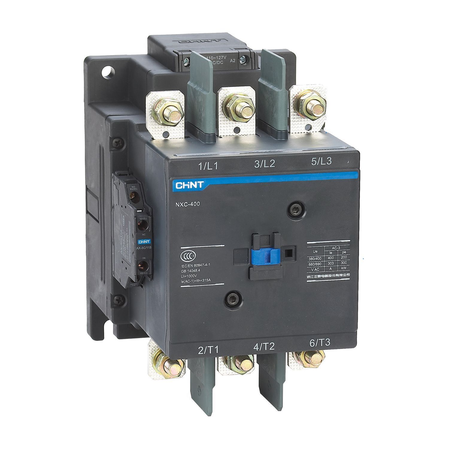 Контактор CHINT NXC-400 400А AC/DC 220В-240V/АС3 2НО+2НЗ 50Гц (R) купить с доставкой по РФ