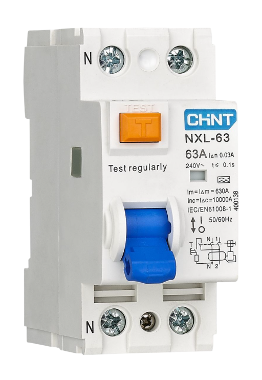 Устройство защитного отключения CHINT NXL-63 6kA 1P+N 63A 100mA AC купить с доставкой по РФ