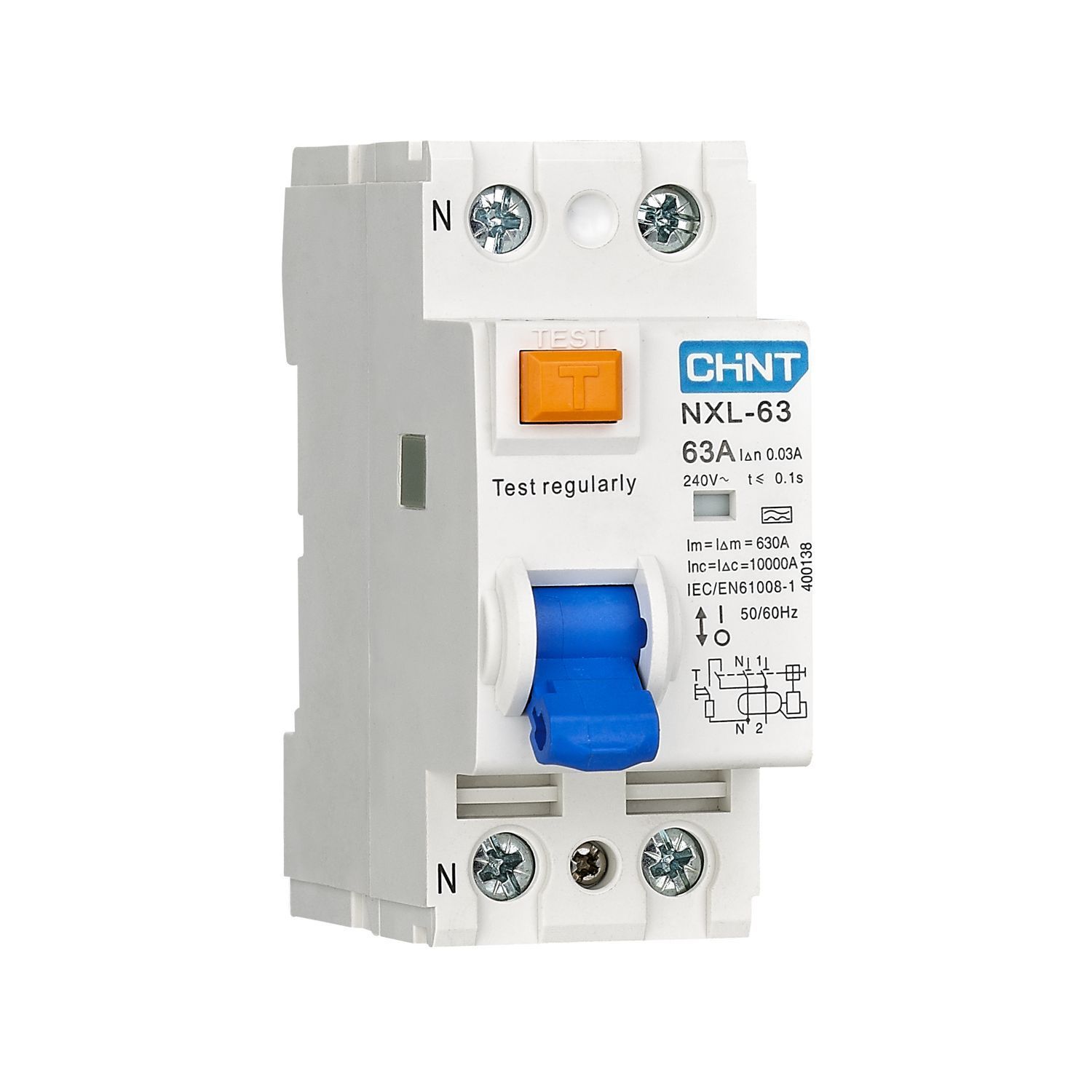 Устройства защитного отключения CHINT NXL-63 1П+N 40А 6кА 30мА тип AC