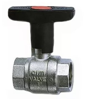 Кран шаровой Cimberio A14 1/2" серии Т14 полный проход PN60 BB нейлоновая ручка