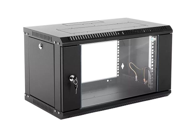 Шкаф коммутационный ЦМО настенный 19" 9U ЦМО ШРН-9.650-9005 стеклянная дверь черный