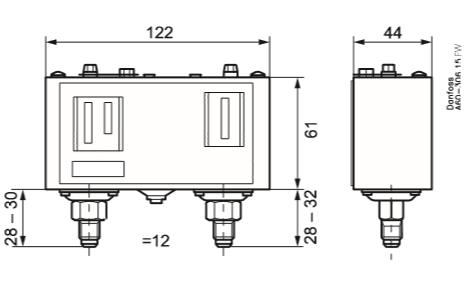 Реле давления Danfoss KP15 8-32 бар заказать со складов по всей России