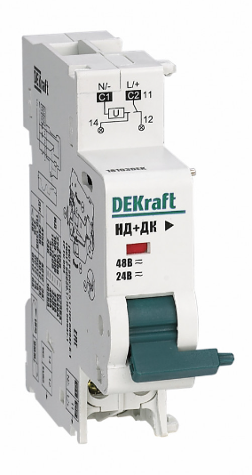 Расцепитель Dekraft независимый с дополнительным контактом 24В 48В AC/DC для ВА-101