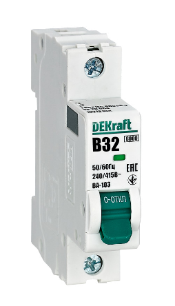 Автоматический выключатель Dekraft 1Р 32А характеристика B ВА-103 6кА купить с доставкой по РФ