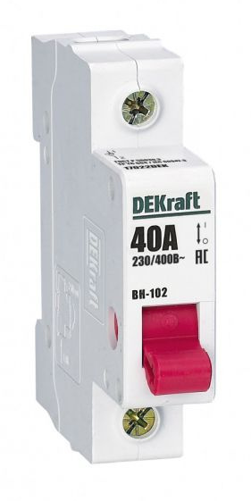 Выключатель-разъединитель Dekraft 1п 40А ВН-102