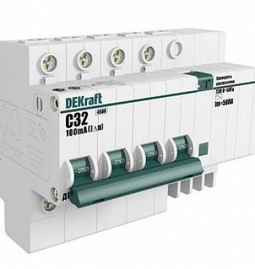 Дифавтомат DEKraft ДИФ-101 4P 16А C 4.5 кА 30 мА AC