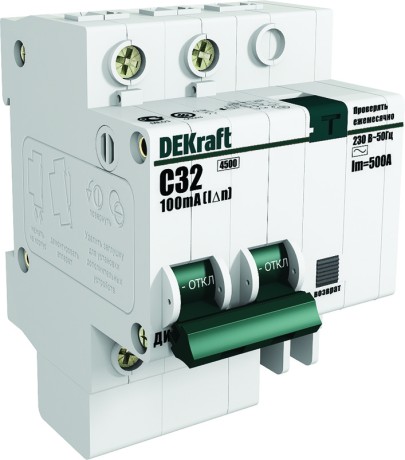 Дифавтомат DEKraft ДИФ-101 1P+N 6А C 4.5 кА 30 мА AC