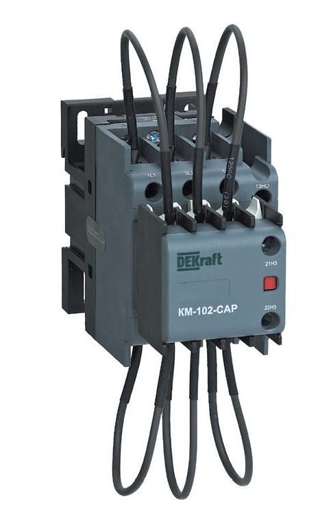 Контактор конденсаторый DEKraft КМ-102-CAP 20кВАр 230В AC6b 1НО+1НЗ