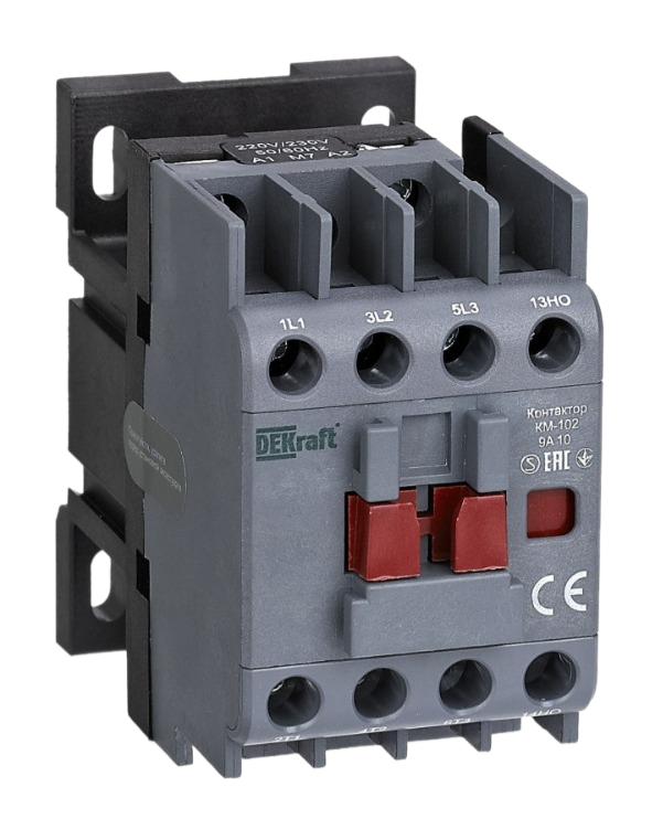 Контактор DEKraft КМ-102 9А катушка 48В AC 1НЗ AC-3 AC-4