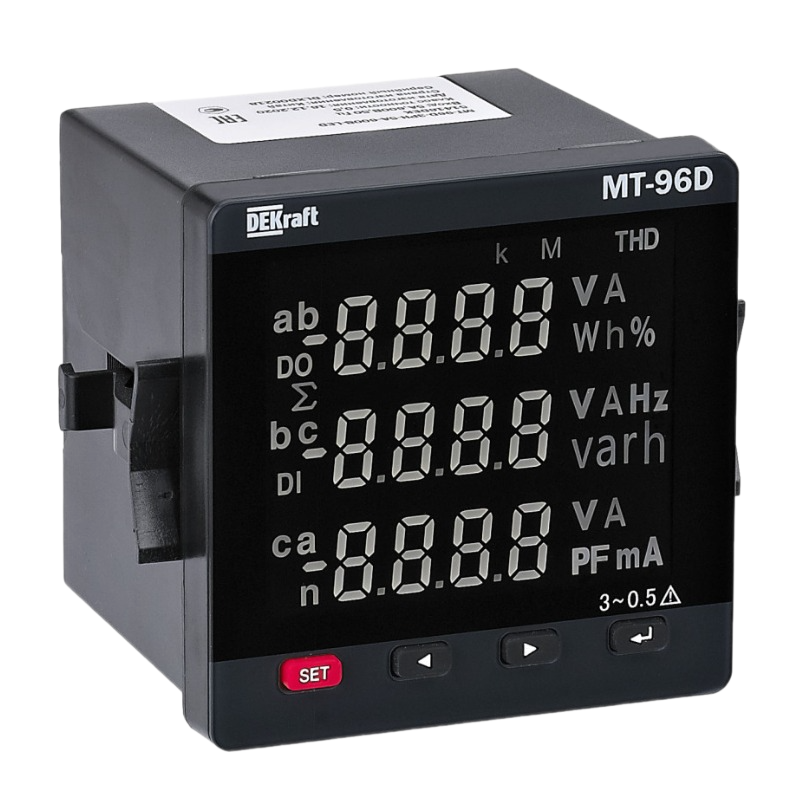 Мультиметр цифровой Dekraft МТ-96D 3ф вх. 600В 5А RS-485 96х96мм LED-дисплей купить с доставкой по РФ
