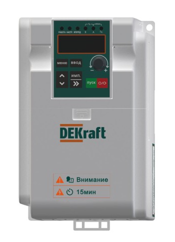 Преобразователь частоты Dekraft DEKV060 1.5кВт 220В 1ф с тормозн. модулем