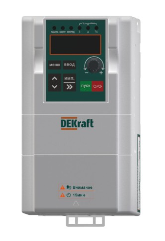 Преобразователь частоты Dekraft DEKV060-0.75кВт 3 фазы 380В с торм. Модулем