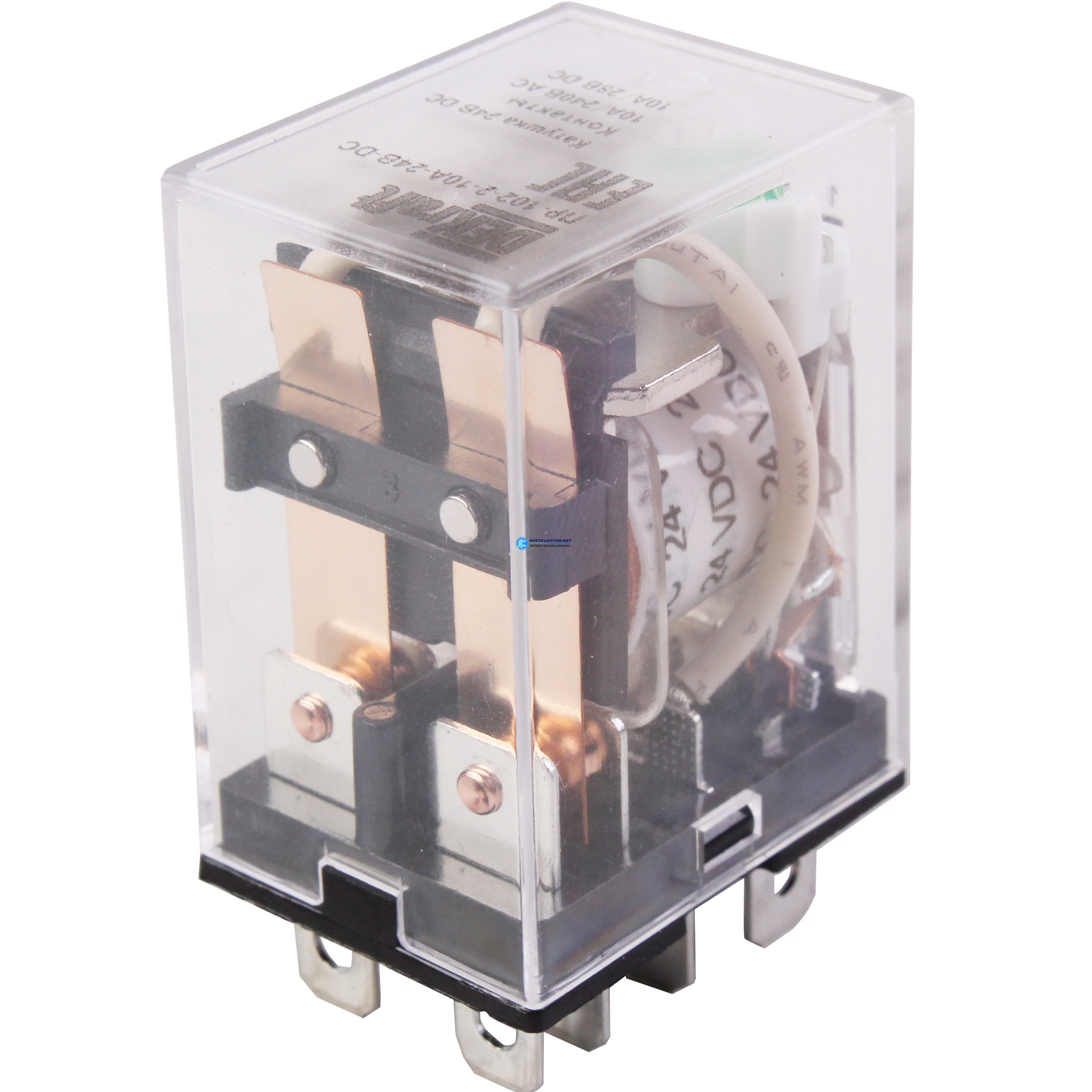 Промежуточное реле DEKraft 2ПК 230B AC (5А) с LED индикацией ПР-102-2-5A-230В-AC