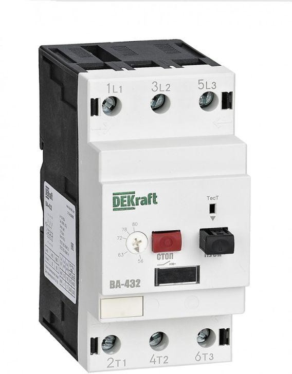 Автоматический выключатель защиты двигателя Dekraft 3P 40-63A 30кА ВА-432 21241DEK