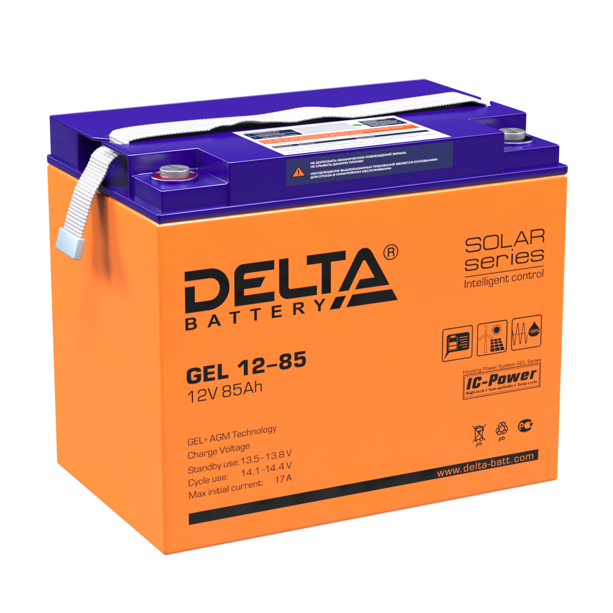   Аккумуляторная батарея для ИБП гелевый Delta GEL 12-85  купить с доставкой по РФ