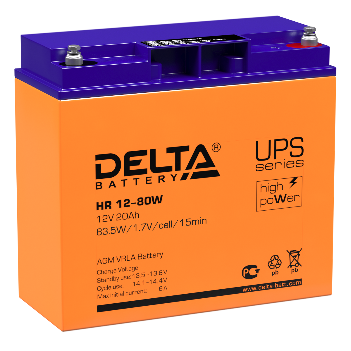  Аккумуляторная батарея для ИБП Delta HR 12-80 W купить с доставкой по РФ