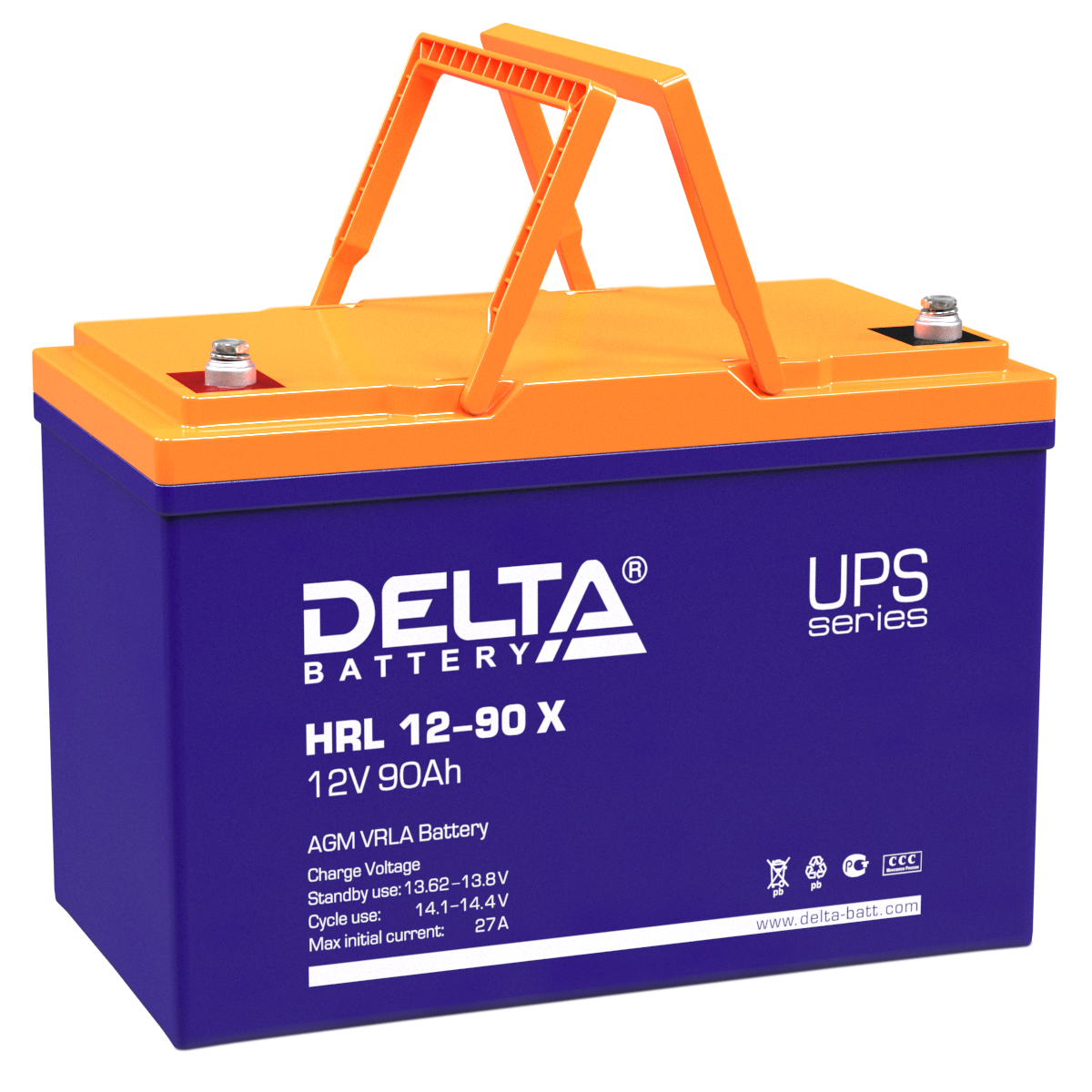   Аккумуляторная батарея для ИБП Delta HRL 12-90 X  купить с доставкой по РФ