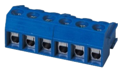 Клеммник Dinkle ED130F 3 контакта, шаг 5 мм, модульный, на штыри, 300В/7А, синий