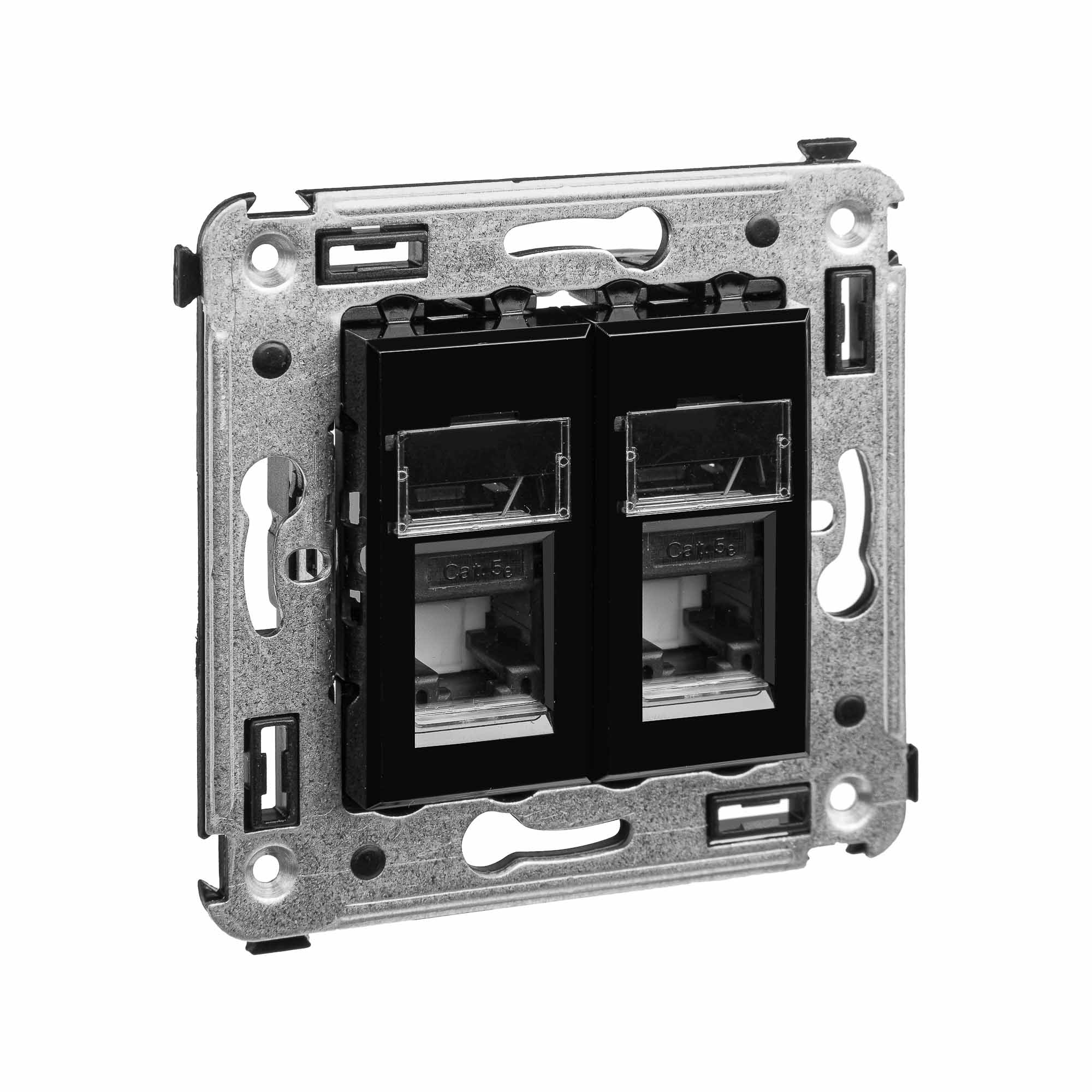 Розетка DKC Avanti RJ-45 в стену 5e двойная черный квадрат