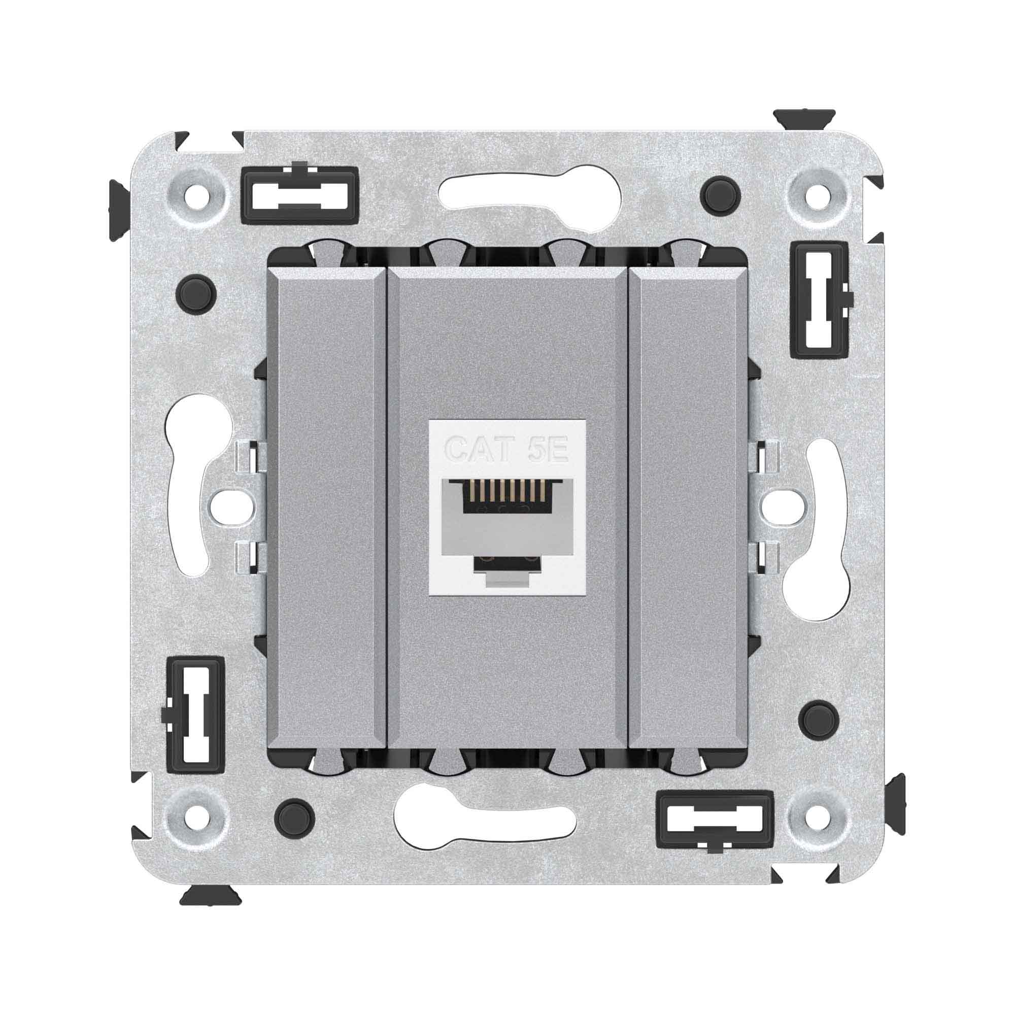 Компьютерная розетка DKC Avanti RJ-45 без шторки в стену, кат.5е одинарная Закаленная сталь купить с доставкой по РФ