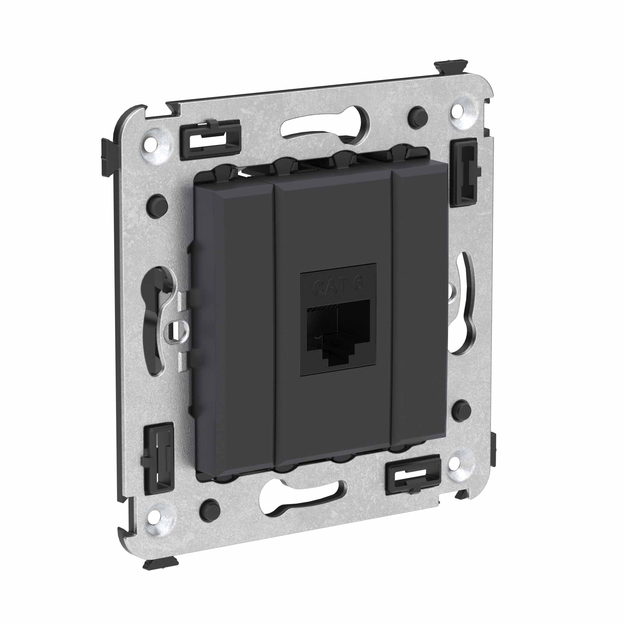Розетка компьютерная RJ45 DKC Avanti кат.6 черный матовый купить с доставкой по РФ