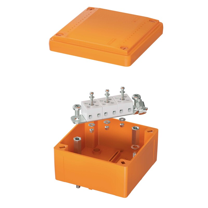 Коробка пластиковая DKC FS с гладкими стенками и клеммниками IP56 100х100х50мм 6р 450V 6A 4мм.кв купить с доставкой по РФ