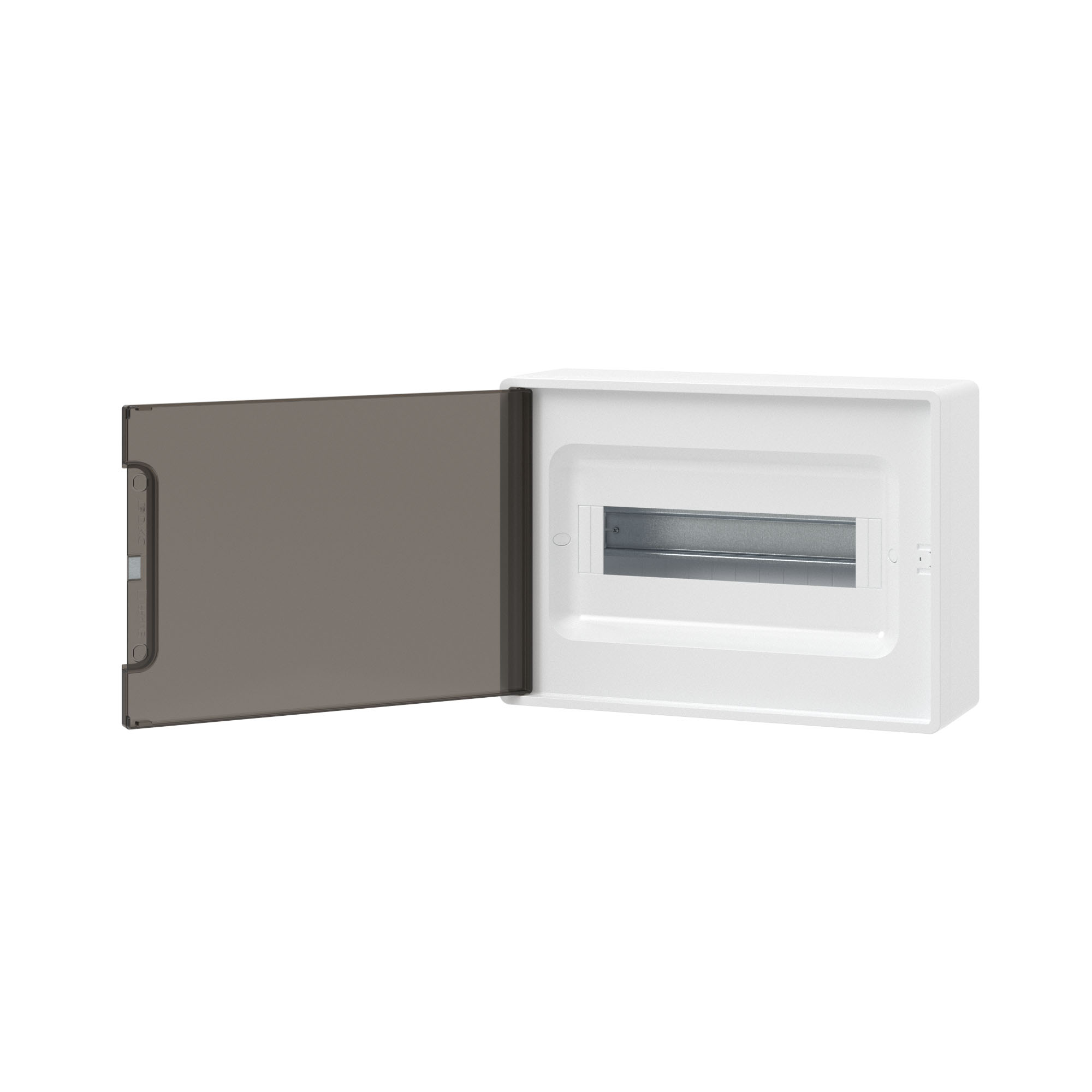 Щит DKC 12 модулей настенный FRAME, белый, с тонированной дверцей, с 2 шинами PEN заказать со складов по всей России