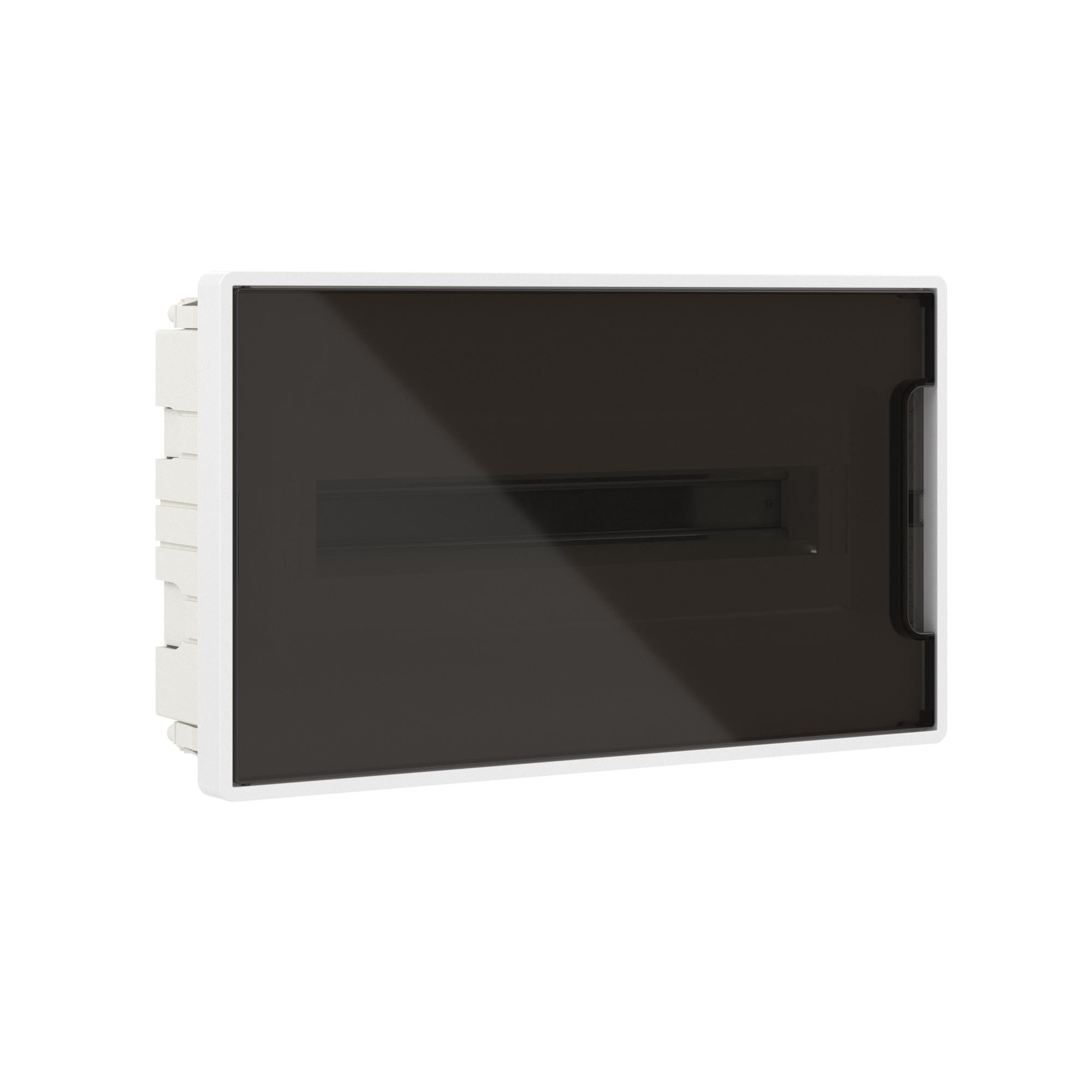 Щиток DKC 18 мод встраиваемый FRAME, белый, с тонированной дверцей, с 2 шинами PEN купить с доставкой по РФ