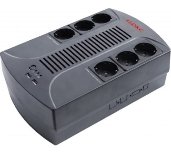 Линейно-интерактивный ИБП DKC Info PDU 800 ВА/480 Вт 1/1 6xSchuko USB для зарядки USB + RJ11 1x8Aч