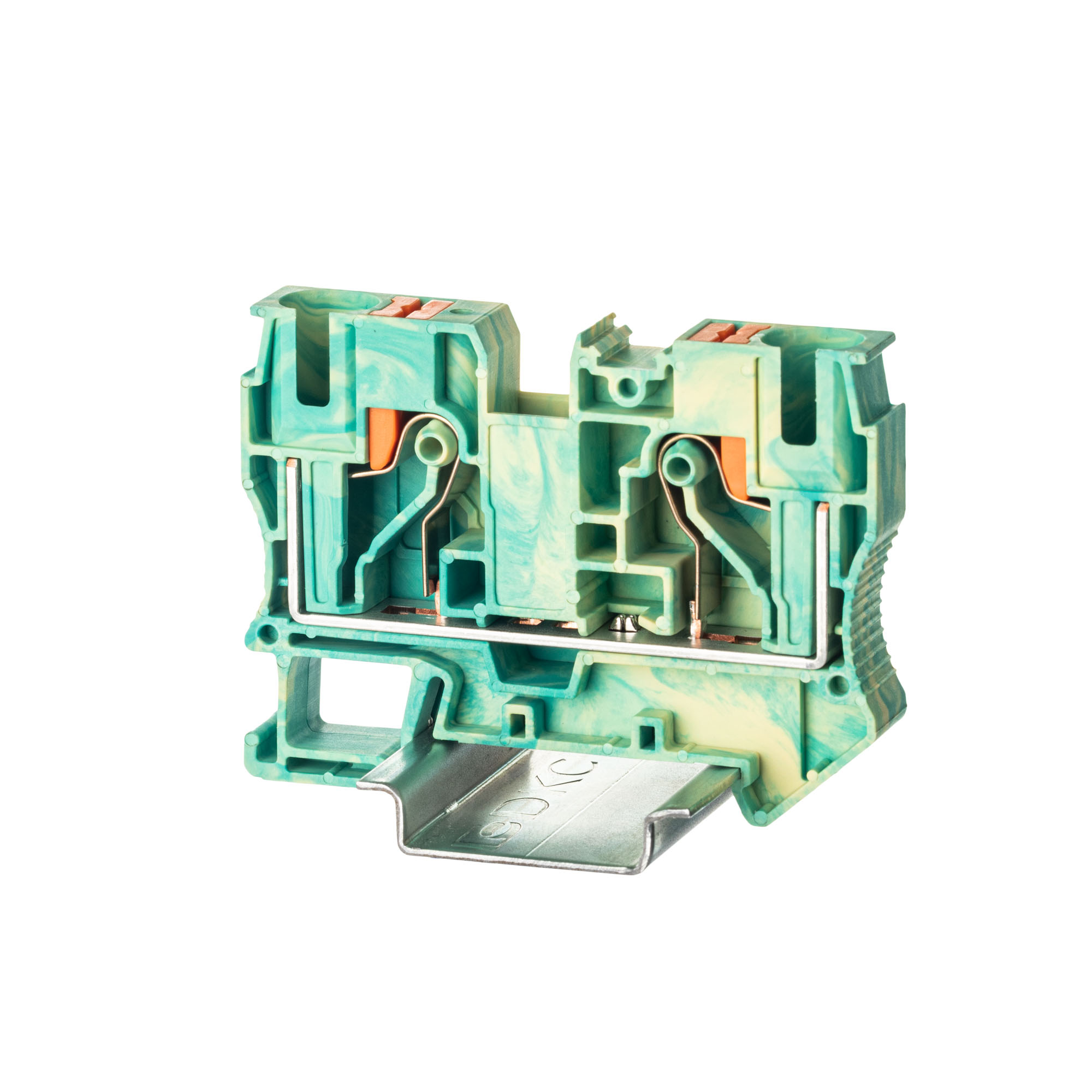 Клемма DKC заземления зажим push-in 2 точки подключения 6кв.мм VPR-6-PE-YG купить с доставкой по РФ