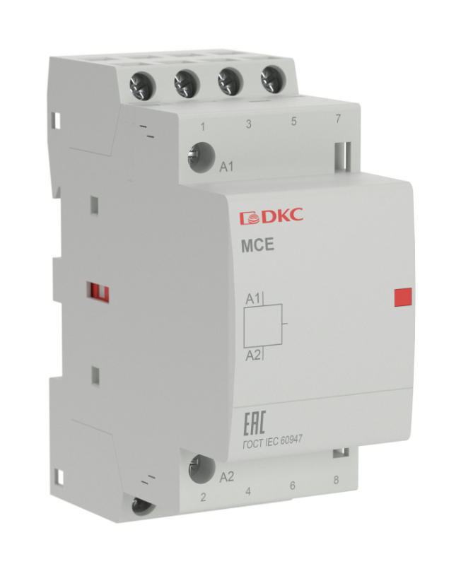 Контактор модульный DKC YON max типа MCE, 4P, 25A, 240В, 4НО